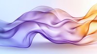 Flowing abstract waves in purple, pink and orange gradient colors create dynamic motion effect on white background, suitable for modern design projects.
