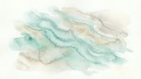 Soft watercolor abstract background with flowing mint green and beige tones creating organic waves and gentle textures for modern design projects.