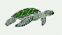 Green sea turtle swimming with detailed shell pattern and flippers isolated on transparent background for marine wildlife designs and ocean conservation projects.