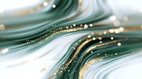 Luxurious emerald green and gold marble abstract background with flowing waves and glitter effect for elegant design projects and luxury branding materials.