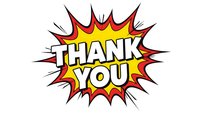 Comic book style thank you burst with red and yellow explosion design isolated on white background for gratitude messages and appreciation graphics.