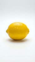 Fresh whole lemon with textured yellow skin isolated on white background. Use for food, beverage, health, nutrition, cooking, recipe, and wellness projects.