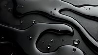 Abstract black liquid flowing with water droplets on dark textured surface creating dynamic waves and ripples for modern design backgrounds.