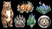 Brown bear standing upright isolated on transparent background, ready for t-shirt design, clipart, stickers, sublimation and print-on-demand products.