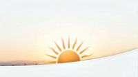 Golden sunrise with sun rays emerging over white horizon, symbolizing new beginnings, hope, and dawn for wellness, business, and inspirational design projects.