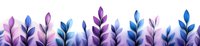 Watercolor botanical border with purple and blue leaves on white background. Decorative floral frame for wedding invitations, greeting cards and design projects.