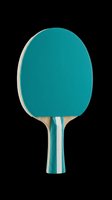 Teal ping pong paddle with wooden handle isolated on transparent background, ready for clipart, t-shirt design, stickers, print-on-demand products and sublimation projects.