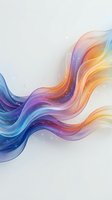 Abstract flowing waves with vibrant rainbow gradient colors and sparkling particles on light background for modern digital design projects.