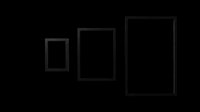 Three black rectangular frames in different sizes, isolated on transparent background, ready for T-shirts, stickers, clipart, print on demand, and sublimation design use.