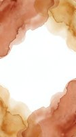 Abstract watercolor frame in warm earth tones with organic flowing edges and white center space for text or design elements.
