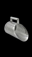 Stainless steel colander with dual perforated baskets and ergonomic handle, isolated on transparent background. Ready for kitchen design, clipart, print-on-demand products, and sublimation projects.