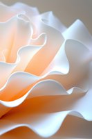 Delicate peach and white rose petals in macro view showing soft curves and gentle folds create dreamy romantic atmosphere for wedding and celebration designs.