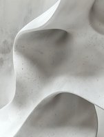 Abstract white curved shapes with soft shadows creating organic flowing forms against light textured background, suitable for modern minimalist design projects.
