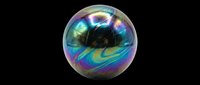 Iridescent sphere with rainbow oil slick surface, isolated on transparent background, ready for stickers, t-shirt design, print on demand, and sublimation projects.