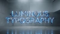 Glowing blue neon typography in modern concrete interior space with dramatic lighting effects and reflective floor surfaces for branding projects.