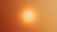 Warm sunset gradient background with glowing sun transitioning from deep orange to soft peachy tones, suitable for web design and digital projects.