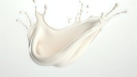 Dynamic milk splash with flowing droplets creating elegant crown shape on clean white background for dairy and beverage advertising campaigns.