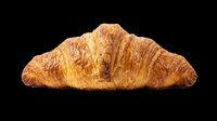 Golden flaky croissant isolated on transparent background, ready for stickers, t-shirt design, print on demand, sublimation, and food clipart projects.