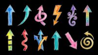 Colorful directional arrows and symbols isolated on transparent background, ready for clipart, t-shirt design, stickers, print-on-demand products, and sublimation projects.
