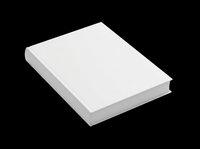 Blank white hardcover book mockup isolated on transparent background, ready for design use on stickers, print on demand, sublimation, and clipart projects.
