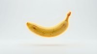 Ripe yellow banana isolated on white background, ready for food and nutrition design projects, packaging, and culinary content.
