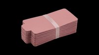 Stack of dusty rose blank business cards with white band, isolated on transparent background. Ready for design use, clipart, print-on-demand, sublimation, and stationery projects.