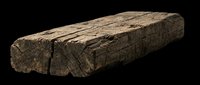 Weathered wooden log isolated on transparent background, ready for design use in t-shirt graphics, clipart, stickers, print-on-demand products, and digital crafts.