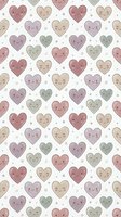 Cute kawaii hearts seamless pattern with smiling faces in pastel colors. Repeating romantic design tiles perfectly for backgrounds, wallpaper and textile prints.