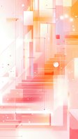 Abstract geometric composition in soft coral and peach gradients with translucent shapes, lines and dots creating modern minimalist design for backgrounds and wallpapers.