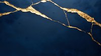 Abstract navy blue marble texture with golden veins and cracks on dark background, luxury natural stone pattern for interior design and decoration.