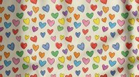 Colorful hearts seamless pattern on cream background. Rainbow love symbols in watercolor style for Valentine's Day, wedding, romance designs and fabric.