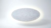 Modern minimalist ceiling lamp with frosted glass diffuser and integrated LED lighting, creating soft ambient glow for contemporary interior design and home decor applications.