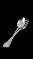 Stainless steel spork with combined spoon and fork design, isolated on transparent background. Ready for clipart, print-on-demand products, t-shirt designs, stickers, and sublimation projects.