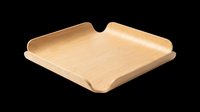 Wooden serving tray with raised edges isolated on transparent background, ready for T-shirt design, clipart, stickers, print on demand, and sublimation use.