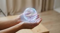 Hands holding glowing holographic brain with neural networks, artificial intelligence concept for medical technology and neuroscience research applications.