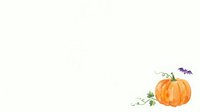 Isolated orange pumpkin with green vine and purple bat on white background, ready for autumn designs, Halloween graphics, seasonal marketing materials, and festive decorations.