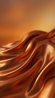 Flowing golden bronze silk fabric waves with warm amber gradient background creating luxurious abstract motion for premium design projects.