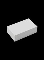 Stack of blank white business cards isolated on transparent background, ready for branding, print design, and stationery mockups.