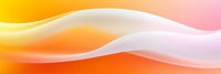 Smooth flowing waves in vibrant orange, yellow and pink gradient create dynamic abstract background with soft white curves for modern design layouts.