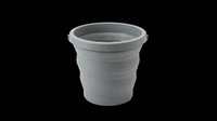Gray plastic waste bin isolated on transparent background, ready for design use in t-shirts, clipart, stickers, print-on-demand products, and digital designs.