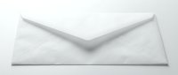 White paper envelope isolated on light background, closed flap, classic mail correspondence concept for business and personal use.