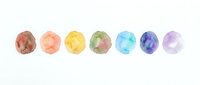 Watercolor paint circles in rainbow spectrum from red to purple, isolated on white background for design, clipart, and creative projects.