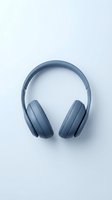 Blue wireless headphones isolated on white background, ready for design use on product packaging, websites, and marketing materials.