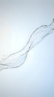 Clear water stream flowing dynamically against white background, isolated and ready for design use on websites, packaging, and marketing materials.