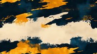 Abstract navy blue and orange watercolor brush strokes on beige background create dynamic pattern with artistic texture and grunge effect. Modern wall art design.