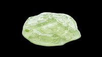 Translucent green resin stone or mineral specimen isolated on transparent background, ready for design use in clipart, print-on-demand products, sublimation, stickers, and digital crafts.