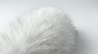 White fluffy fur texture close-up with soft fibers on clean background for luxury fashion and cozy winter design projects.