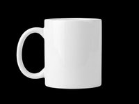 Blank white ceramic mug isolated on transparent background, ready for custom design, sublimation printing, and print-on-demand merchandise applications.