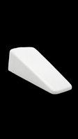 White plastic door stopper wedge isolated on transparent background, cut out and ready for product catalogs, e-commerce, clipart, stickers, and print on demand design use.