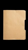 Vintage kraft paper folder with worn texture, isolated on transparent background, ready for design use on t-shirts, clipart, stickers, and print-on-demand products.